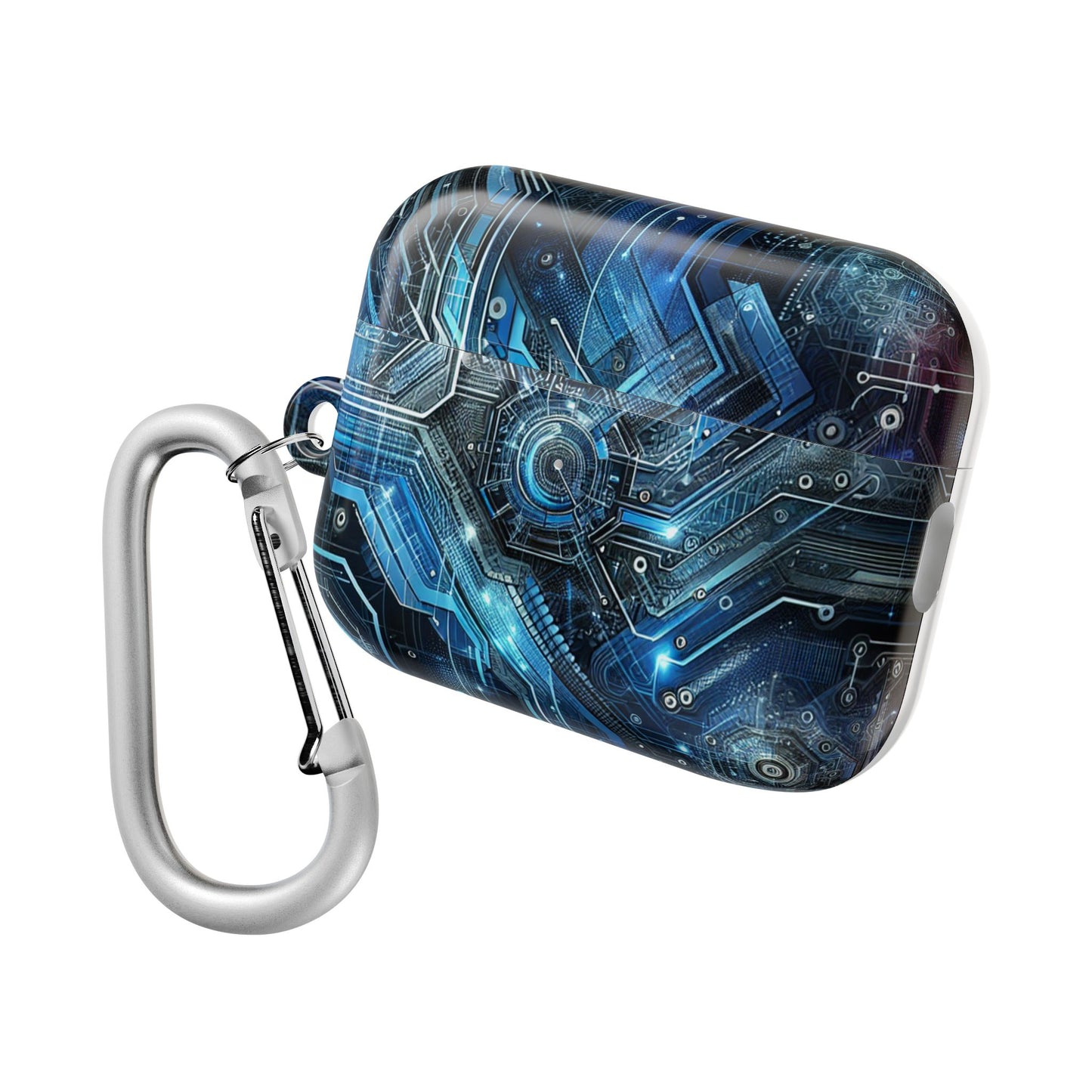 Futuristic AirPod Case - Tech Blue Design - Super Tech Bargains