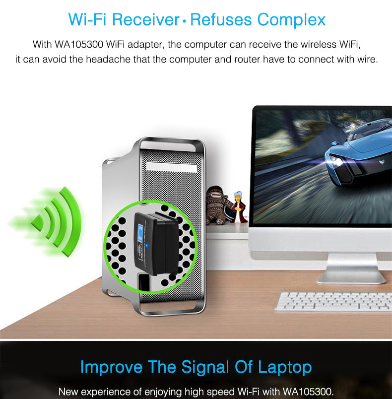 WiFi Wireless USB Mini Receiver – 300Mbps High-Speed Network Adapter - Super Tech Bargains