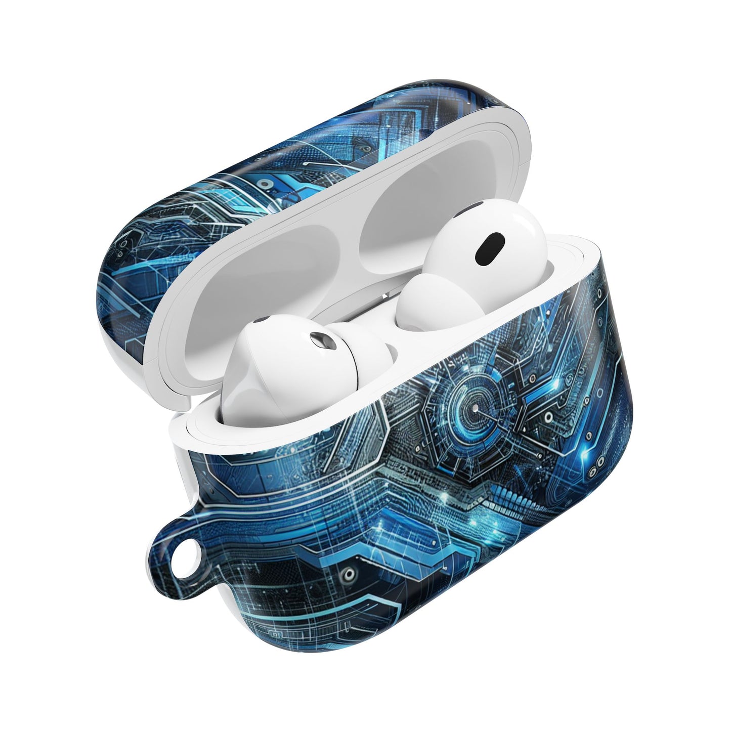 Futuristic AirPod Case - Tech Blue Design - Super Tech Bargains