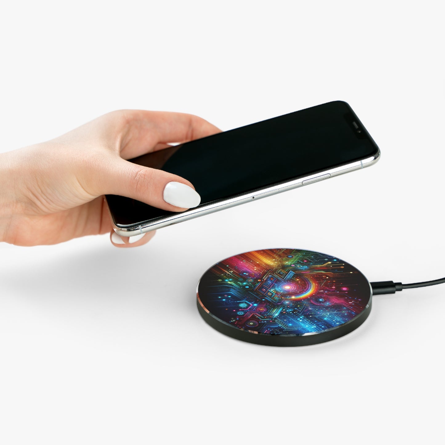 Colourful Fast Wireless Charger - Modern Tech Gadget, Unique Desk Accessory. - Super Tech Bargains