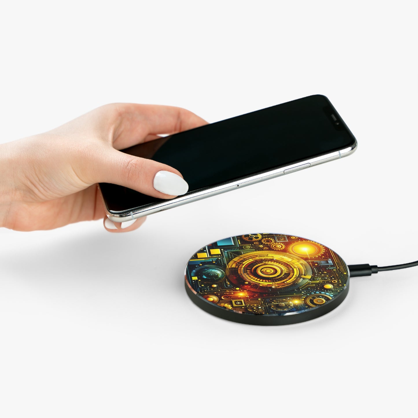 Futuristic Fast Wireless Charger with Geometric Design - Super Tech Bargains