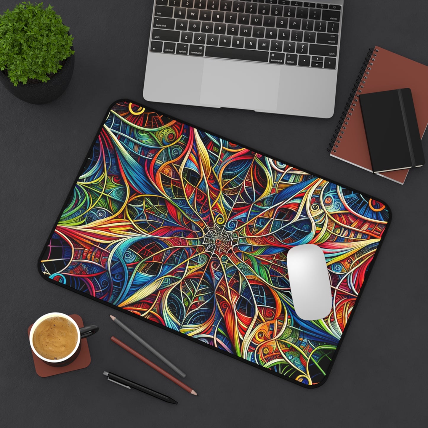 Colourful Artistic Desk Mat - Vibrant Office Décor, Work from Home Accessory, Gift for Artists
