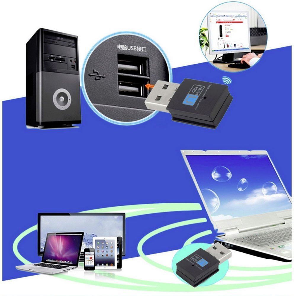 WiFi Wireless USB Mini Receiver – 300Mbps High-Speed Network Adapter - Super Tech Bargains