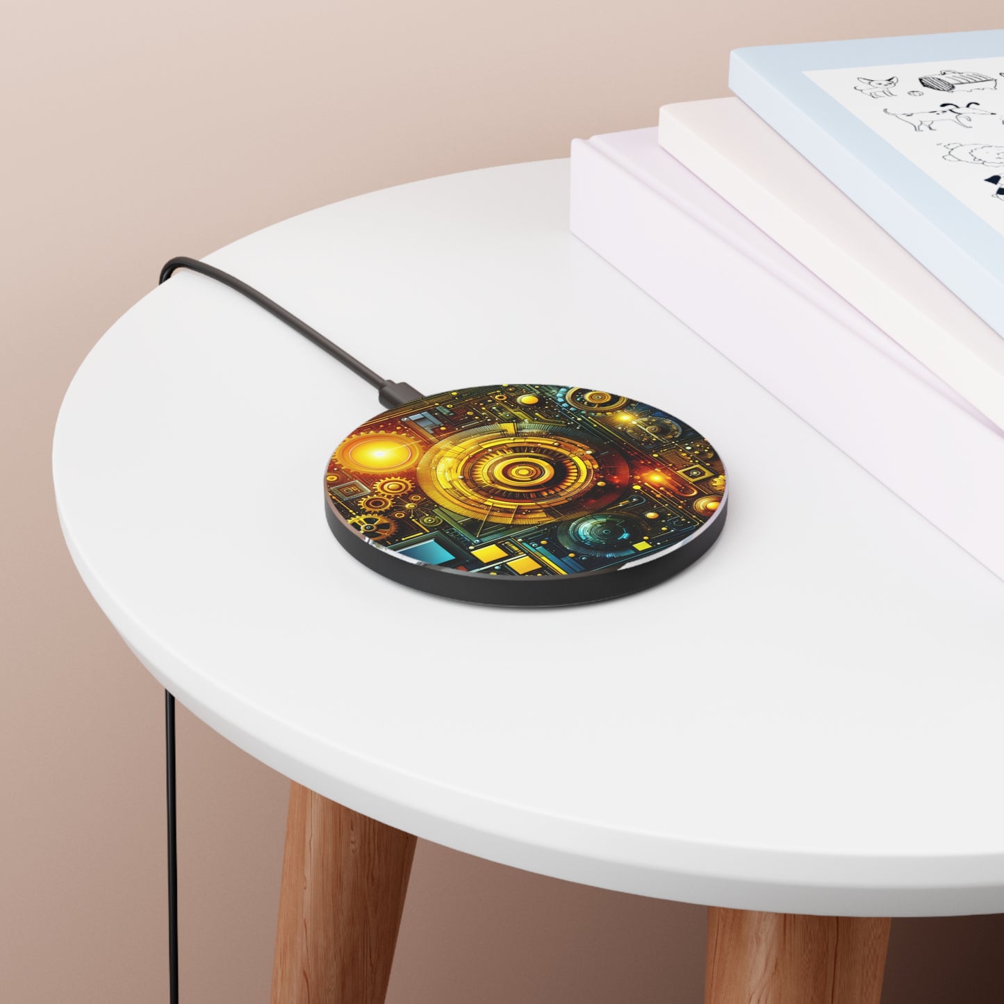 Futuristic Fast Wireless Charger with Geometric Design - Super Tech Bargains