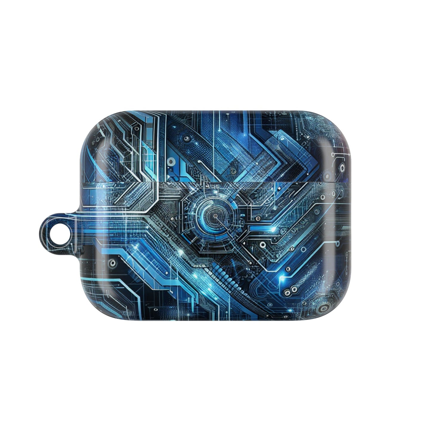 Futuristic AirPod Case - Tech Blue Design - Super Tech Bargains
