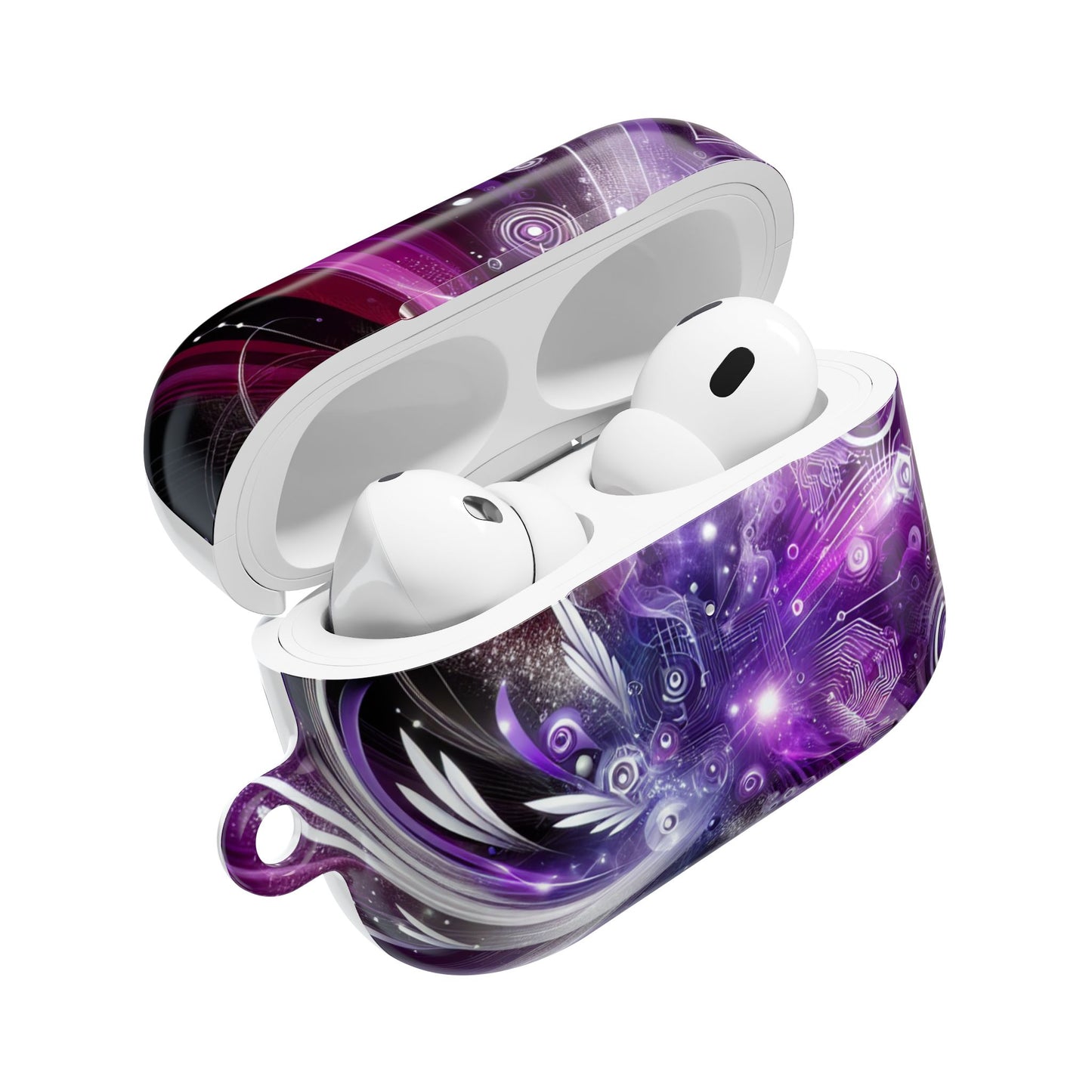 Purple Galaxy AirPod Case - Abstract Cosmic Design, Perfect Gift for Music Lovers - Super Tech Bargains