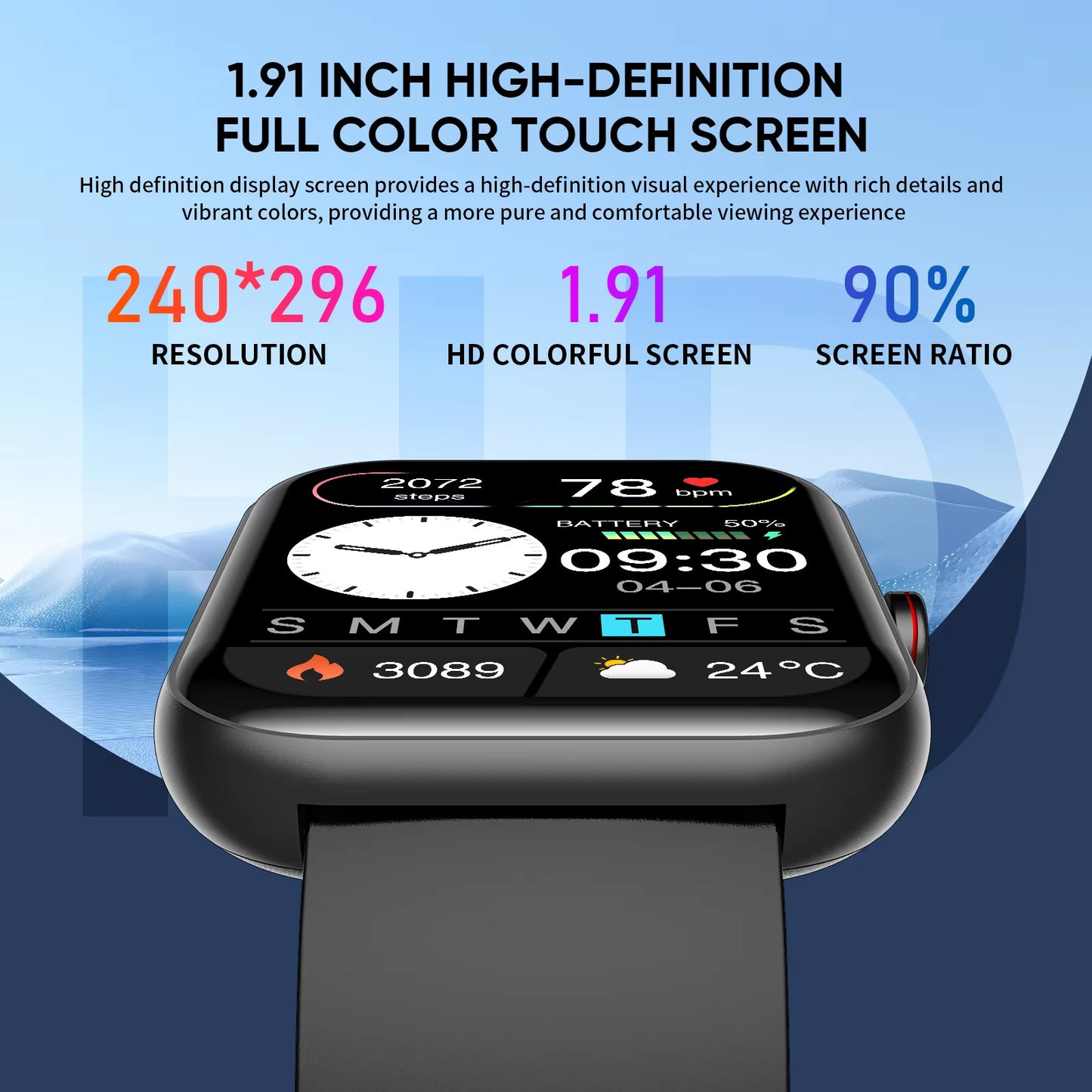 A221 Smartwatch – Large Display, Bluetooth Calling, AI Voice Assistant, Waterproof Fitness Tracker for Men & Women - Super Tech Bargains