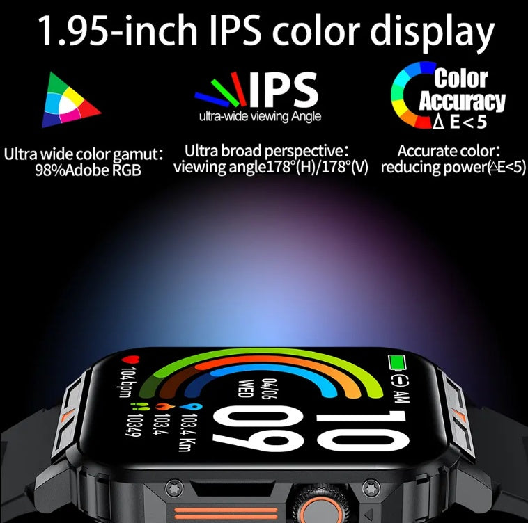 L81 Outdoor Smartwatch – Rugged Square Design, Bluetooth Calling, Long Battery Life, Waterproof Fitness Tracker for Men (iOS & Android Compatible) - Super Tech Bargains