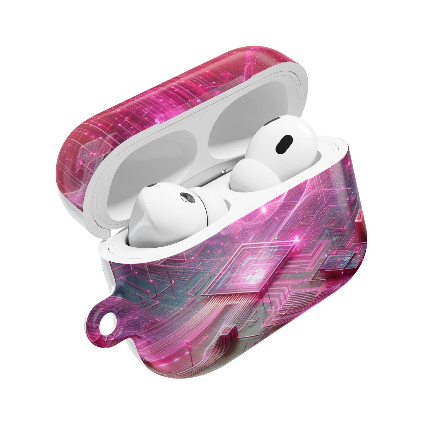 Futuristic Pink AirPod Case - Protective Cover for Tech Enthusiasts - Super Tech Bargains