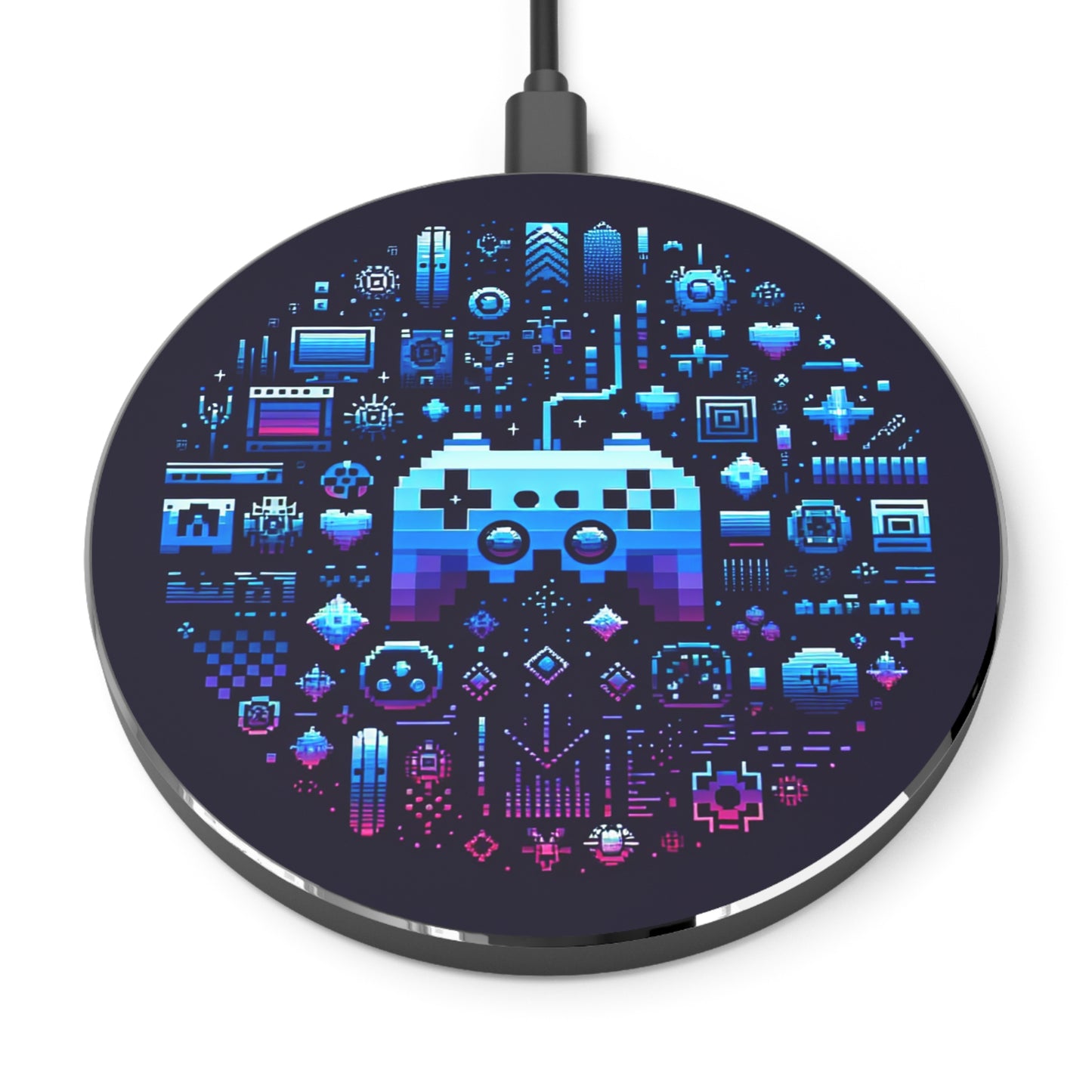 Pixelated Gaming Wireless Charger - Fast Charging Station for Gamers - Super Tech Bargains