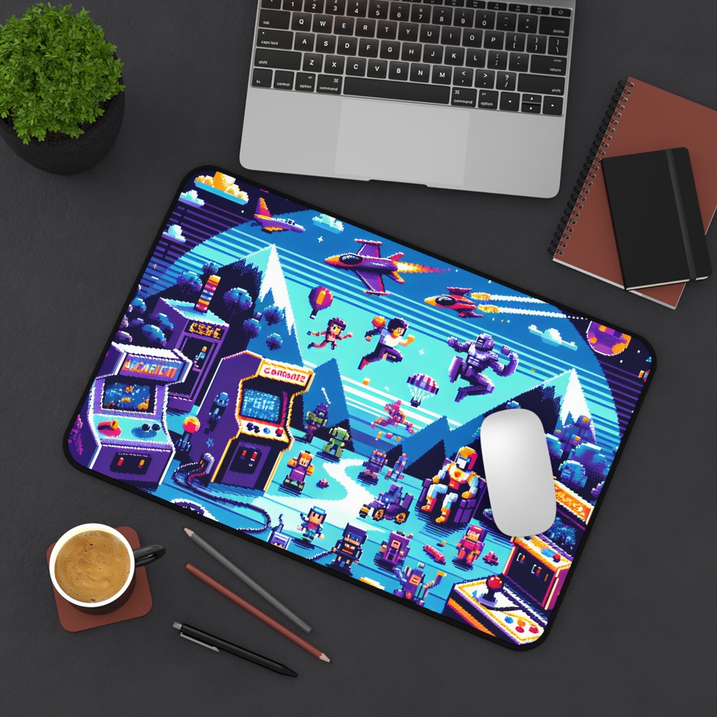 Retro Arcade Desk Mat | Gamer's Office Decor | Perfect for Gaming Station - Super Tech Bargains