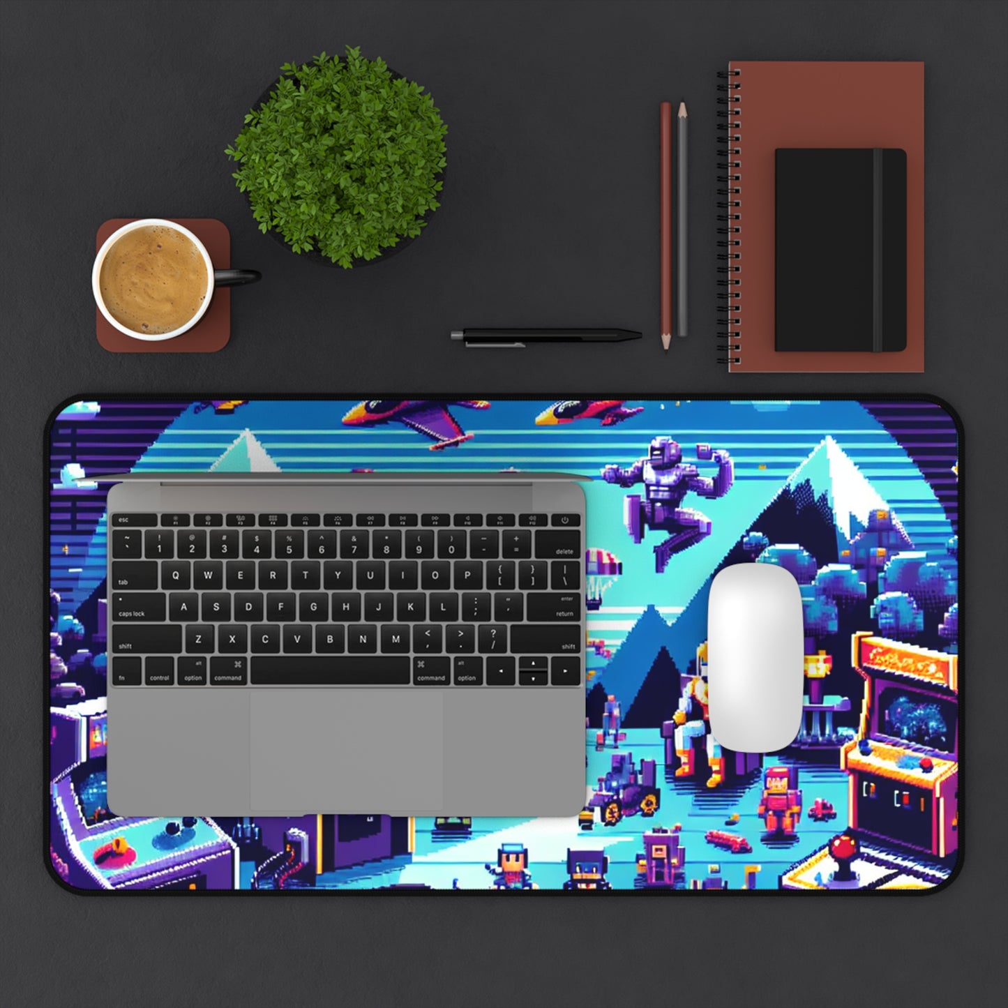 Retro Arcade Desk Mat | Gamer's Office Decor | Perfect for Gaming Station - Super Tech Bargains