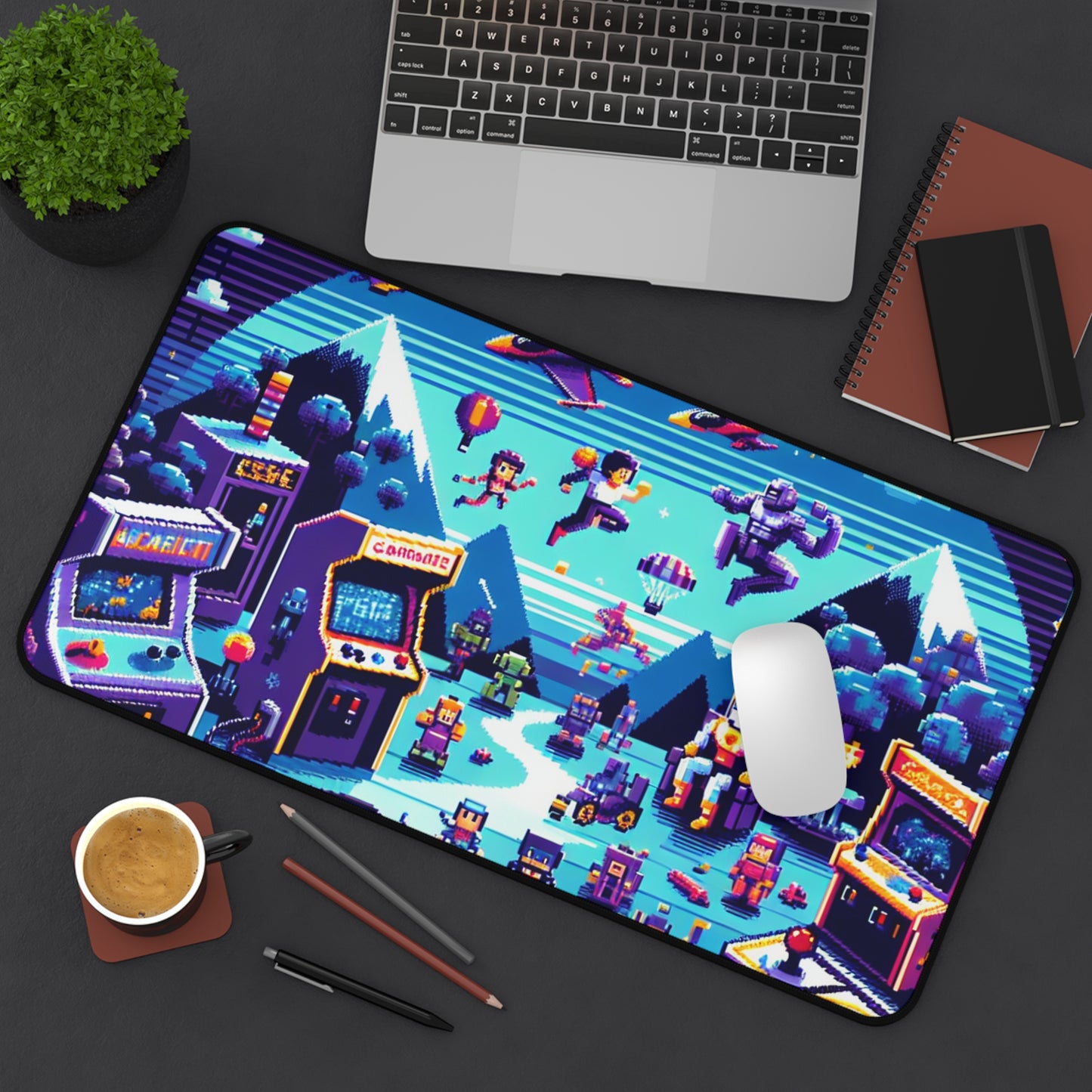 Retro Arcade Desk Mat | Gamer's Office Decor | Perfect for Gaming Station - Super Tech Bargains