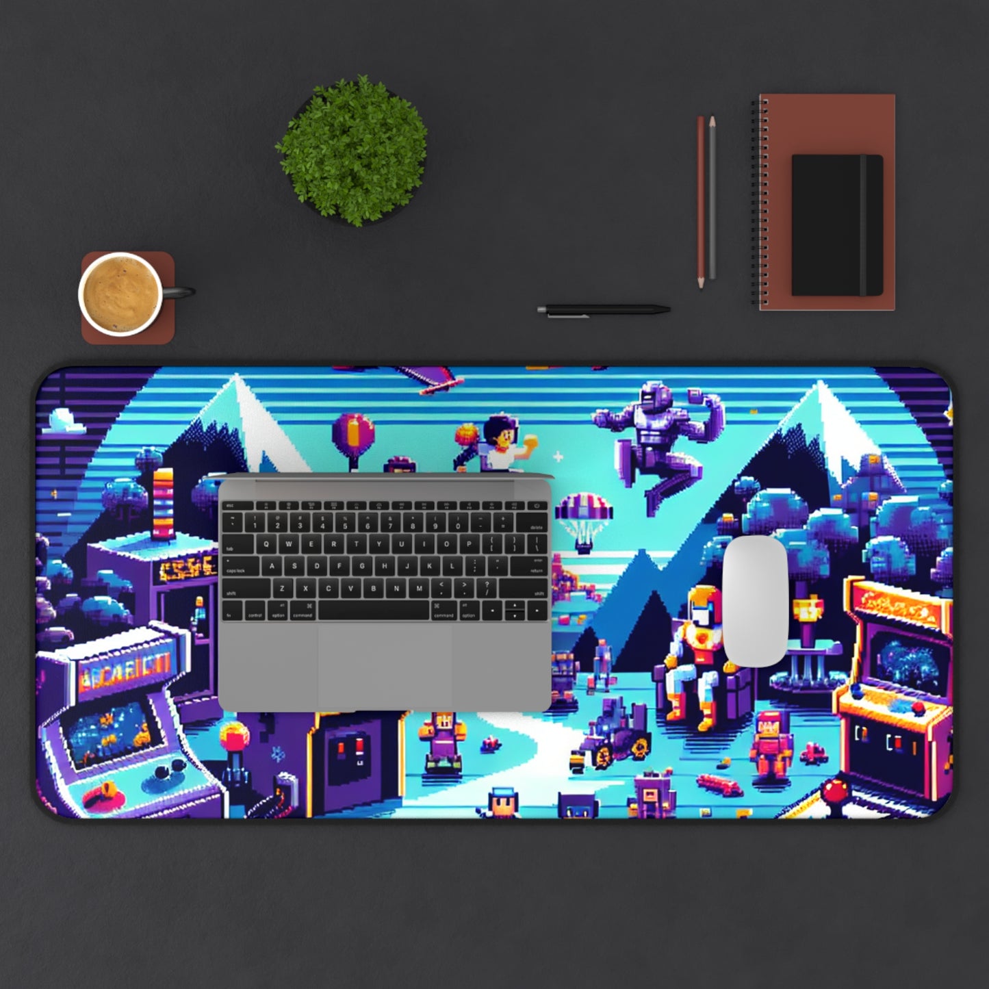 Retro Arcade Desk Mat | Gamer's Office Decor | Perfect for Gaming Station - Super Tech Bargains