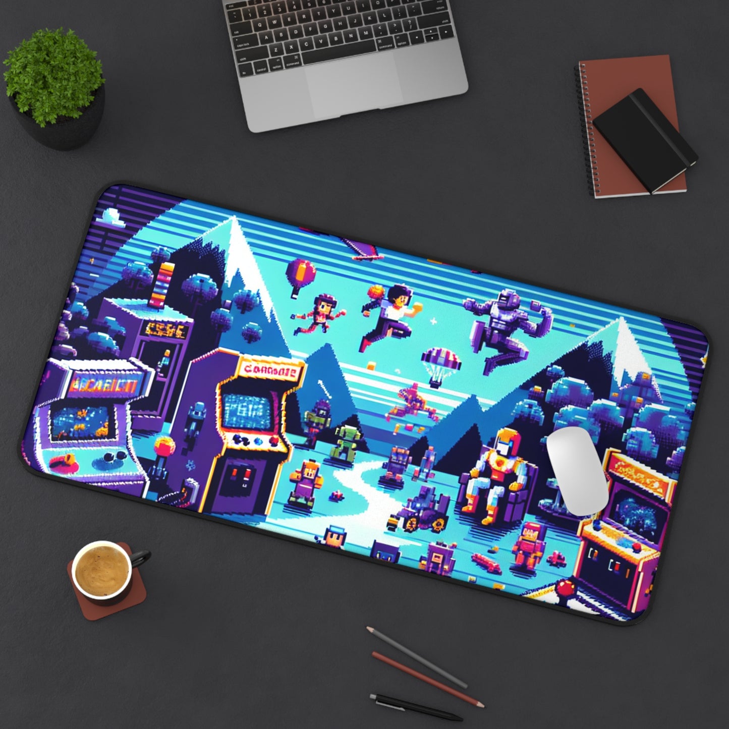 Retro Arcade Desk Mat | Gamer's Office Decor | Perfect for Gaming Station - Super Tech Bargains