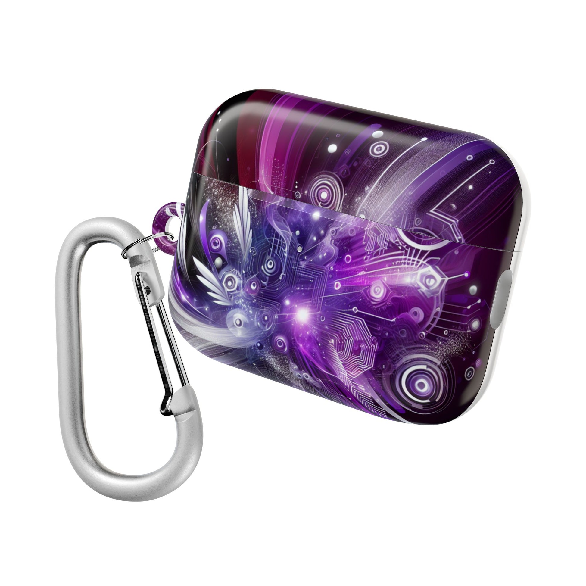 Purple Galaxy AirPod Case - Abstract Cosmic Design, Perfect Gift for Music Lovers - Super Tech Bargains