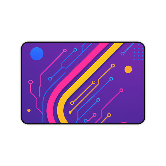 Modern Tech Desk Mat, Colorful Desk Decor, Gaming Mouse Pad, Office Accessories, Geek Gift, Workstation Pad