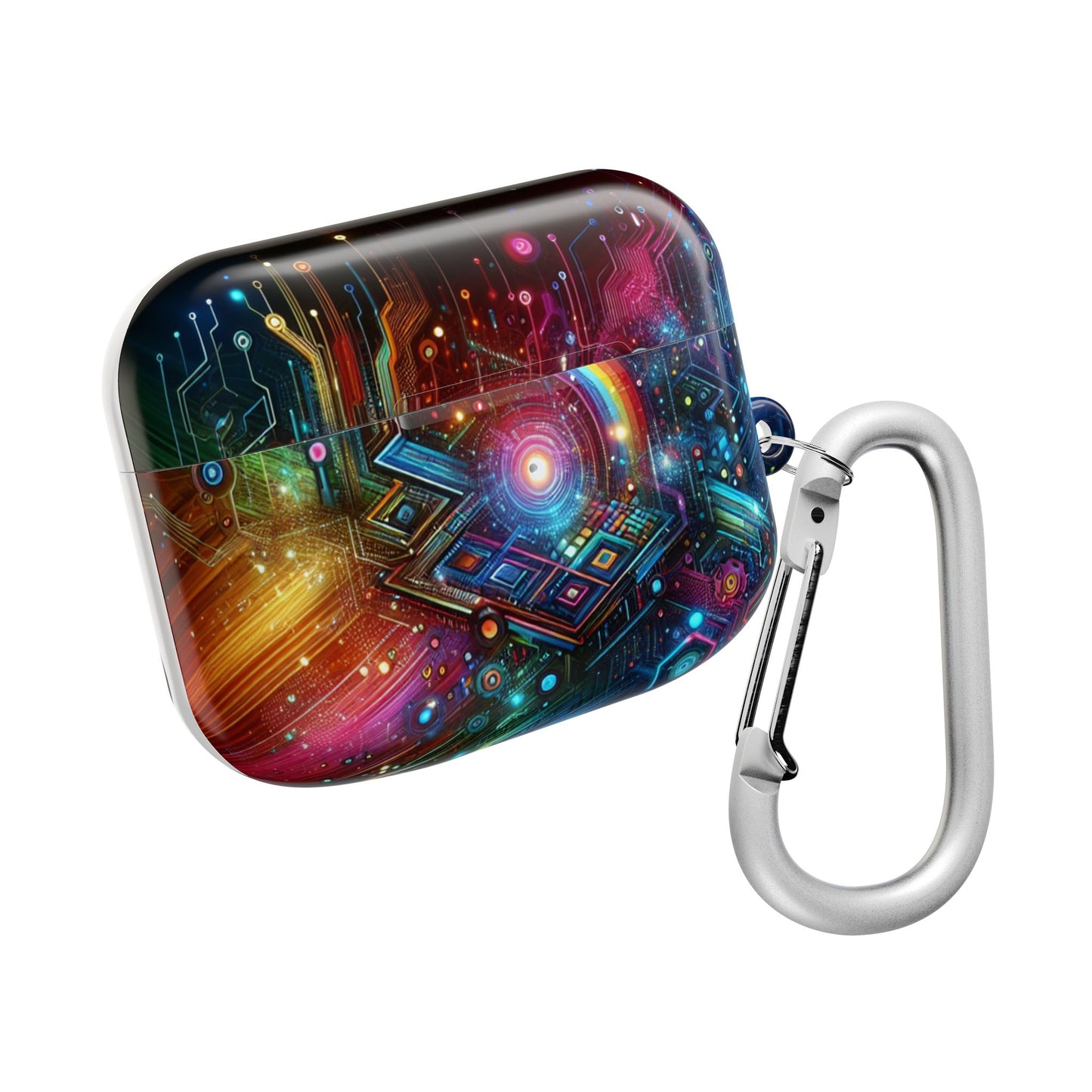 Colourful Cosmic AirPod Case, Unique Galaxy Earbuds Cover, Funky Gift for Tech Lovers.