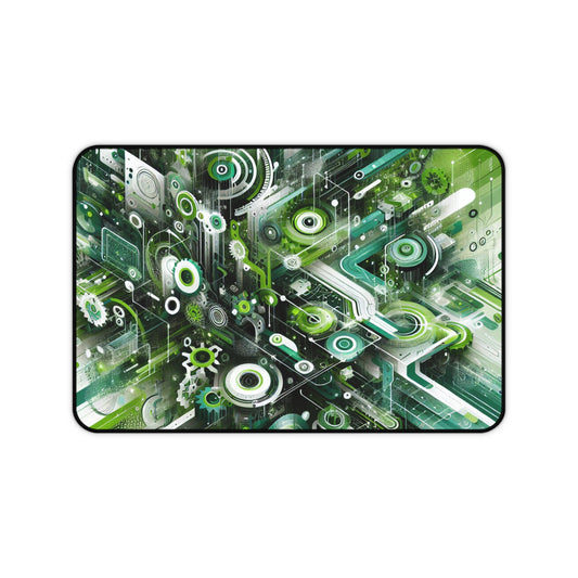 Futuristic Green Abstract Desk Mat - Durable and Stylish Office Decor - Super Tech Bargains