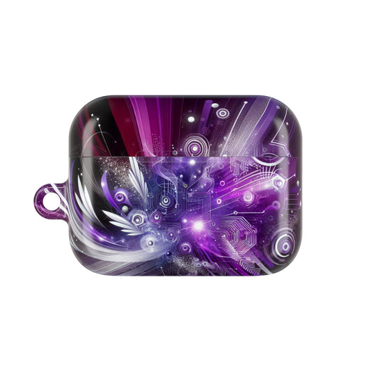 Purple Galaxy AirPod Case - Abstract Cosmic Design, Perfect Gift for Music Lovers - Super Tech Bargains