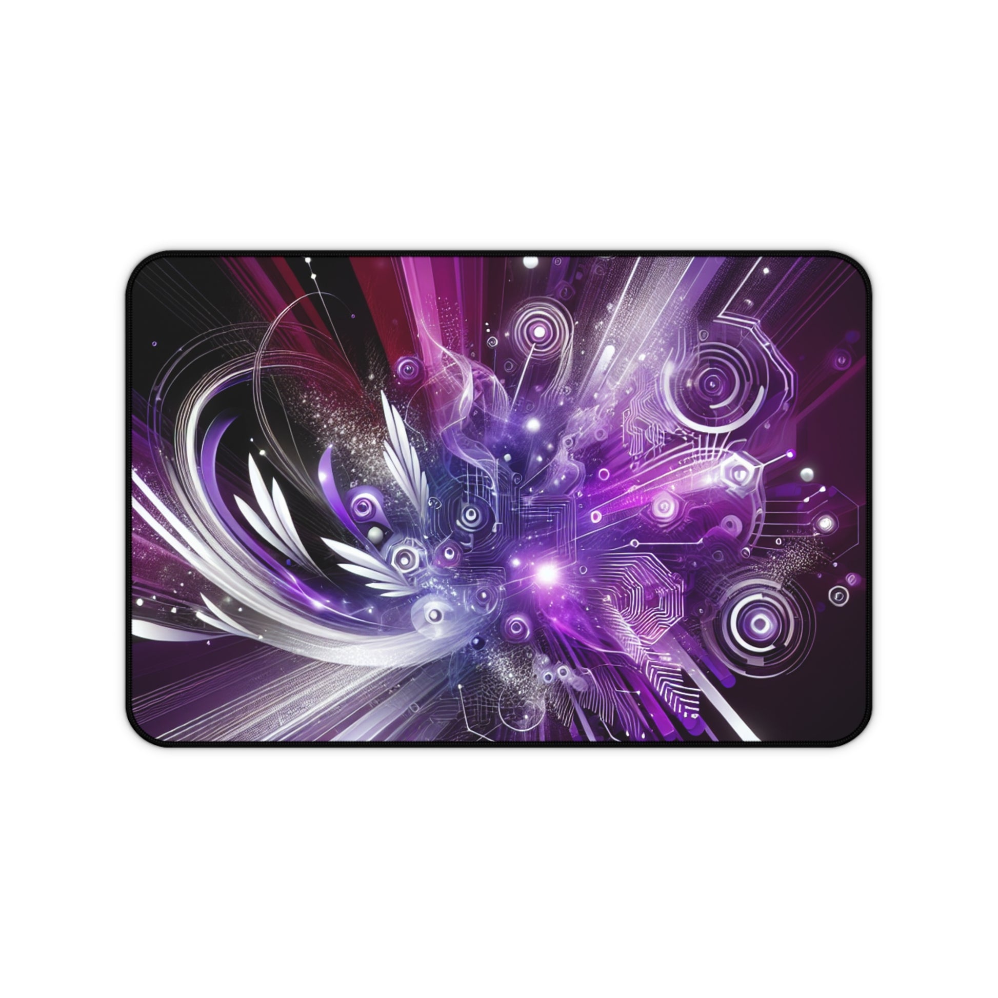 Abstract Purple Tech Desk Mat - Modern Office Decor - Super Tech Bargains
