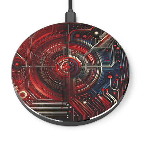 Tech-Inspired Wireless Charger for Modern Gadgets, Fast Charging Pad, Unique Desk Accessory.