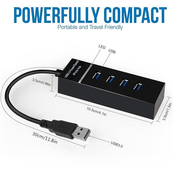 4 In 1 2.0 3.0 USB HUB Splitter - Super Tech Bargains