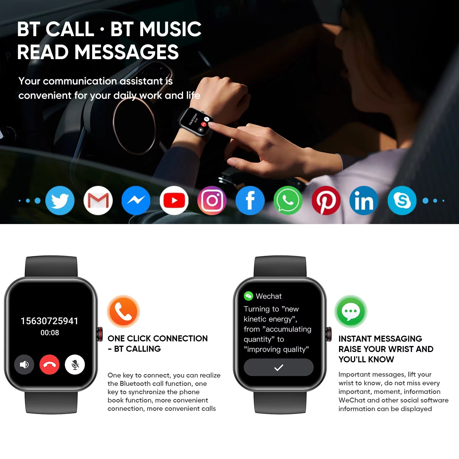 A221 Smartwatch – Large Display, Bluetooth Calling, AI Voice Assistant, Waterproof Fitness Tracker for Men & Women - Super Tech Bargains