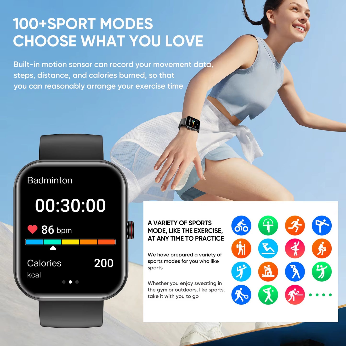 A221 Smartwatch – Large Display, Bluetooth Calling, AI Voice Assistant, Waterproof Fitness Tracker for Men & Women - Super Tech Bargains