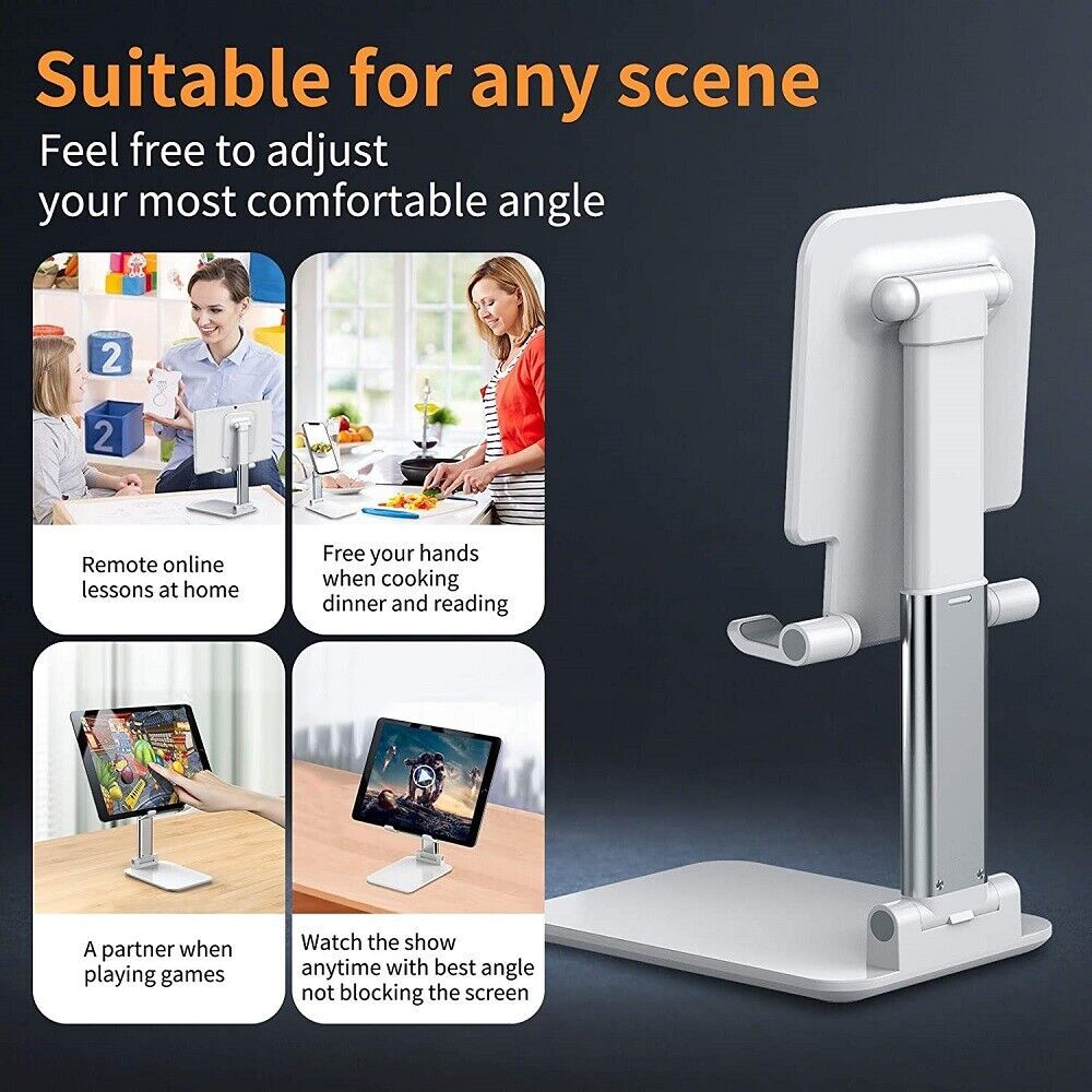 Adjustable Desktop Phone & Tablet Stand – Universal Cell Phone Holder for iPhone, iPad, Samsung, Android, and More - Super Tech Bargains