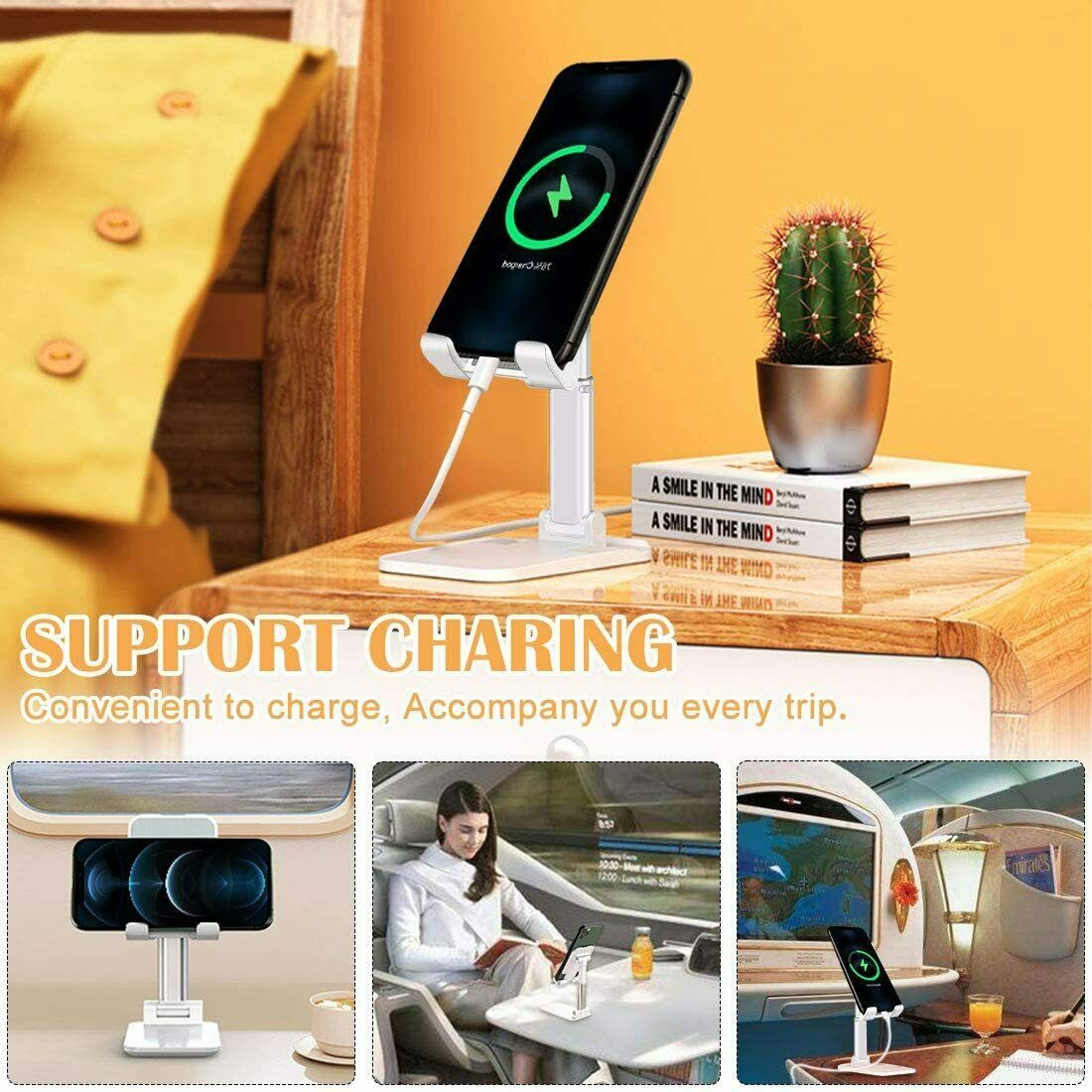 Adjustable Desktop Phone & Tablet Stand – Universal Cell Phone Holder for iPhone, iPad, Samsung, Android, and More - Super Tech Bargains