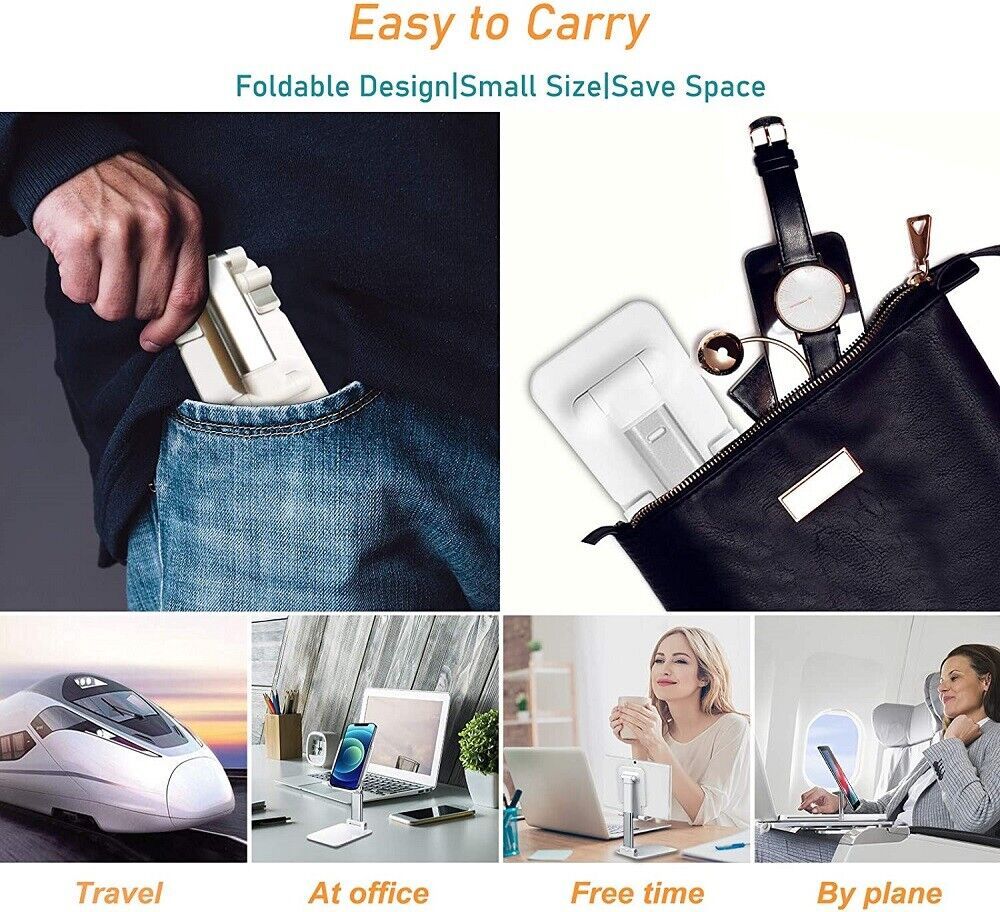 Adjustable Desktop Phone & Tablet Stand – Universal Cell Phone Holder for iPhone, iPad, Samsung, Android, and More - Super Tech Bargains