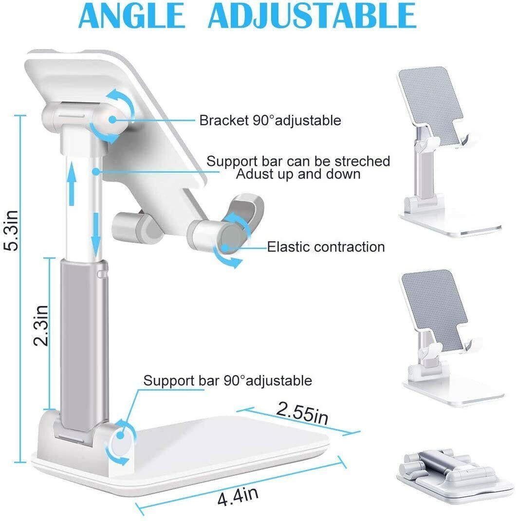 Adjustable Desktop Phone & Tablet Stand – Universal Cell Phone Holder for iPhone, iPad, Samsung, Android, and More - Super Tech Bargains