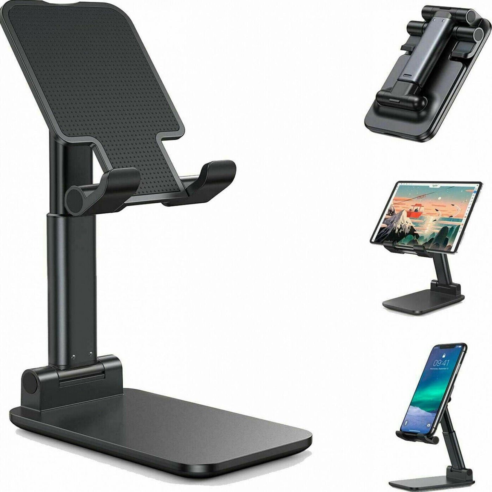 Adjustable Desktop Phone & Tablet Stand – Universal Cell Phone Holder for iPhone, iPad, Samsung, Android, and More - Super Tech Bargains