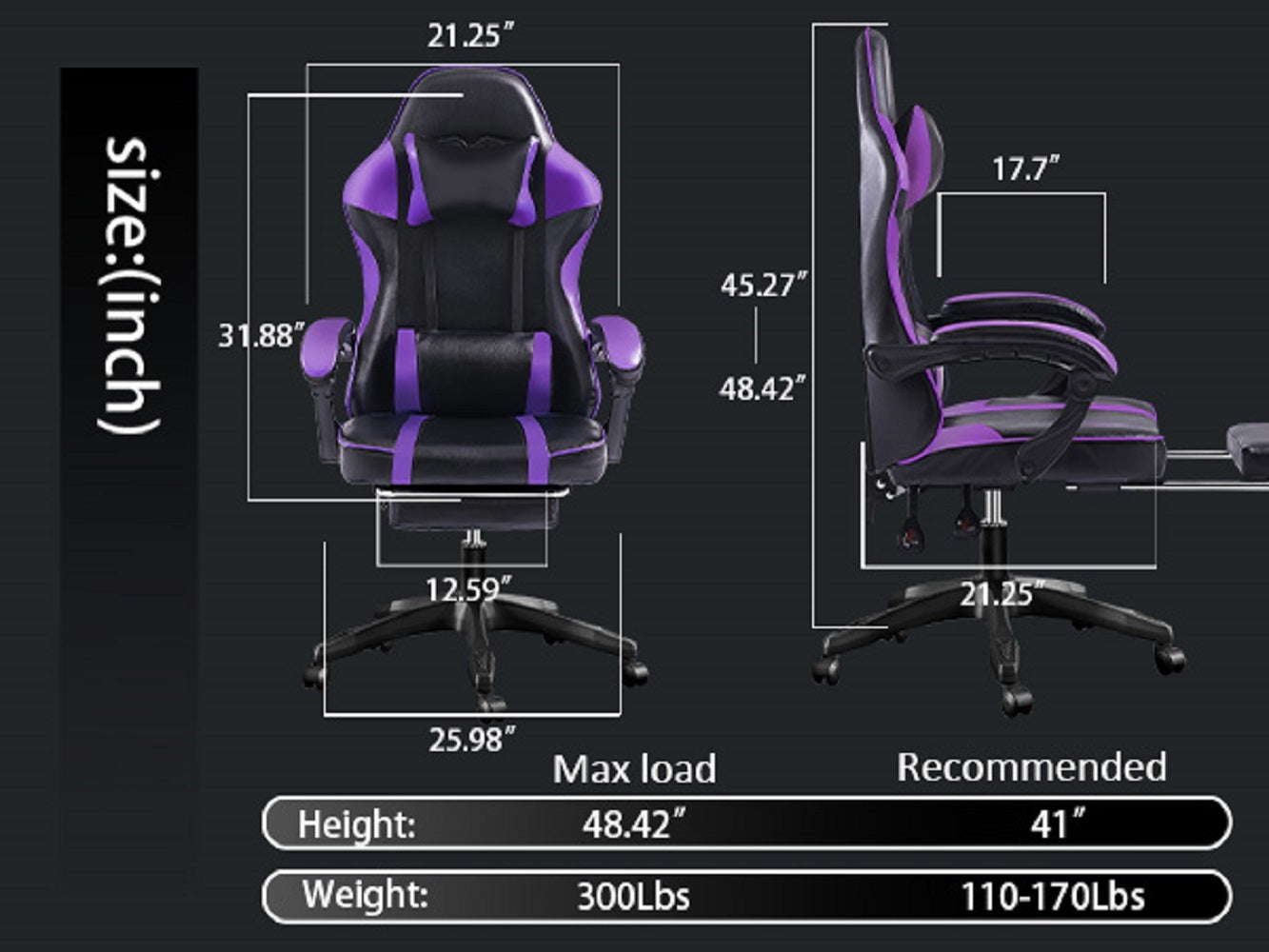 Ergonomic Gaming Chair For Adults, Adjustable Lumbar Backrest Office Chair - Super Tech Bargains