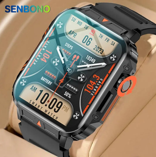 L81 Outdoor Smartwatch – Rugged Square Design, Bluetooth Calling, Long Battery Life, Waterproof Fitness Tracker for Men (iOS & Android Compatible) - Super Tech Bargains