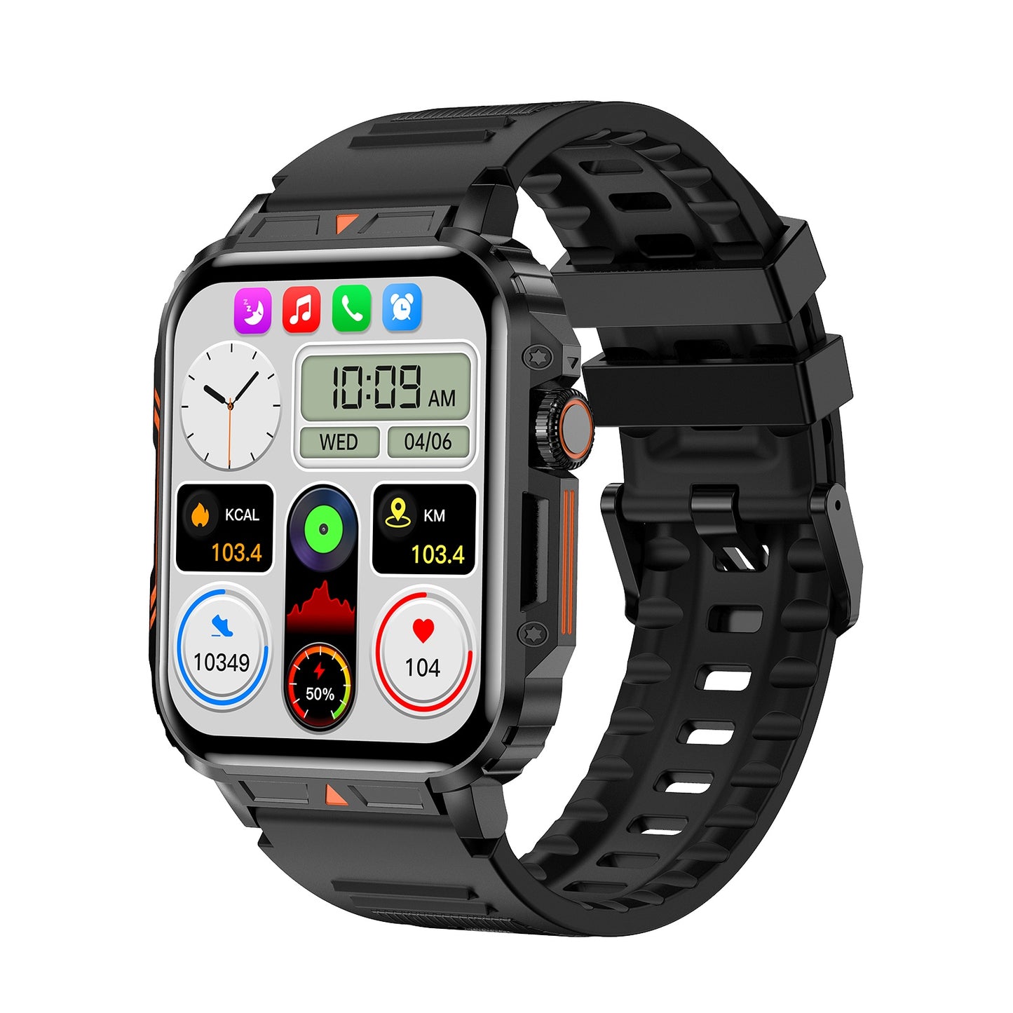 L81 Outdoor Smartwatch – Rugged Square Design, Bluetooth Calling, Long Battery Life, Waterproof Fitness Tracker for Men (iOS & Android Compatible) - Super Tech Bargains