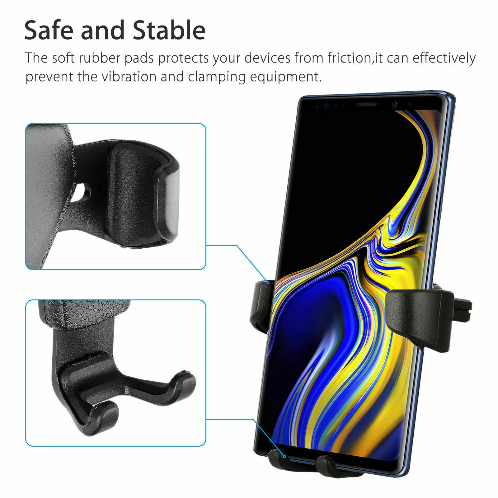 Universal Auto-Clamp Air Vent Car Phone Holder - For iPhone, Samsung & More (4.0"–6.5") - Super Tech Bargains