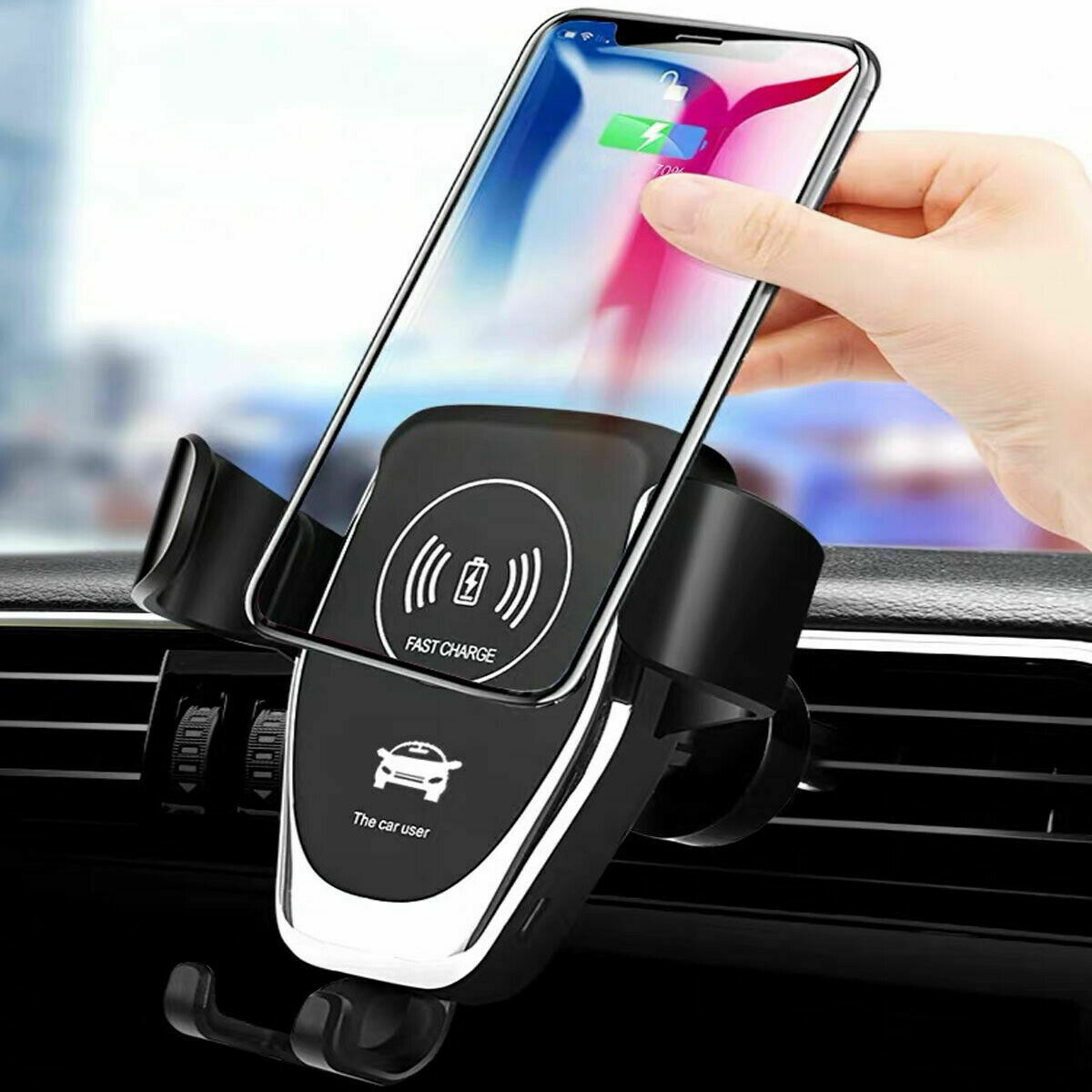 Wireless Fast Car Charger Mount with Auto-Clamping - Super Tech Bargains