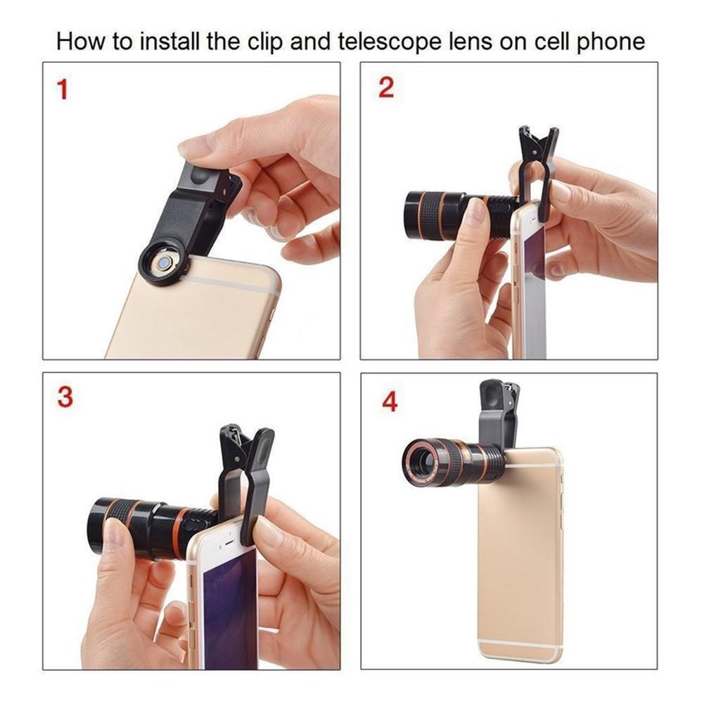 8X Zoom Clip-On photo Lens for Smartphones – For iPhone, Samsung, Android - Super Tech Bargains