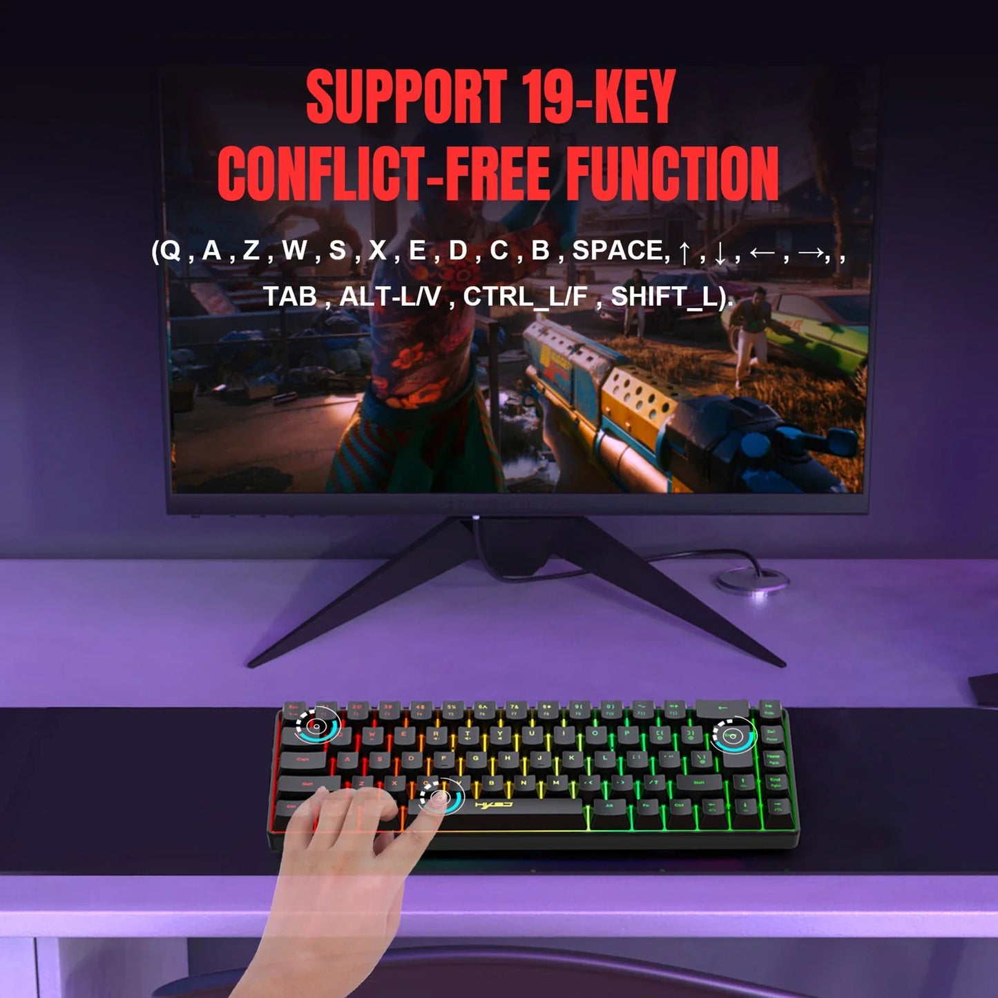 HXSJ V200 Wired RGB Streamer Keyboard - Super Tech Bargains