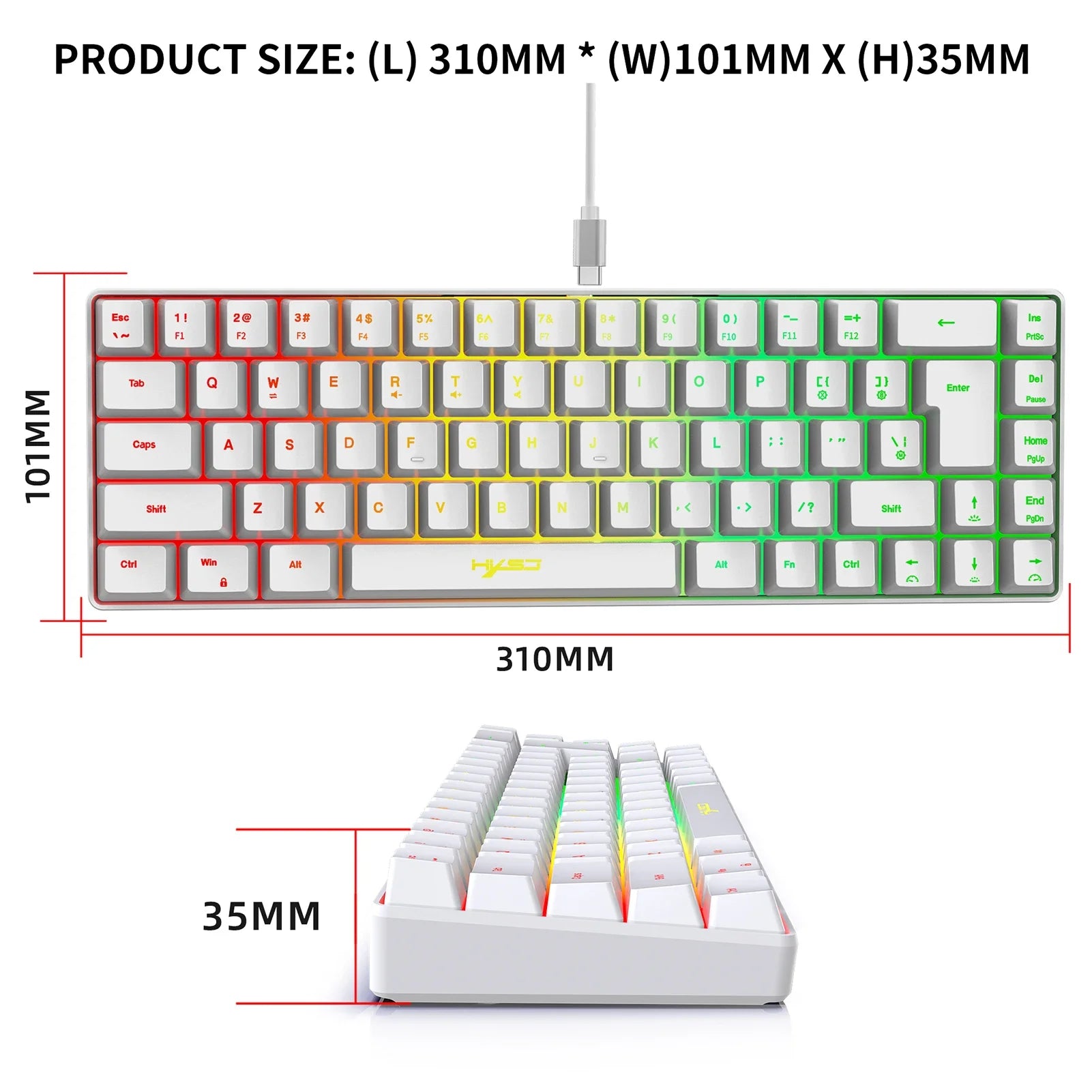 HXSJ V200 Wired RGB Streamer Keyboard - Super Tech Bargains