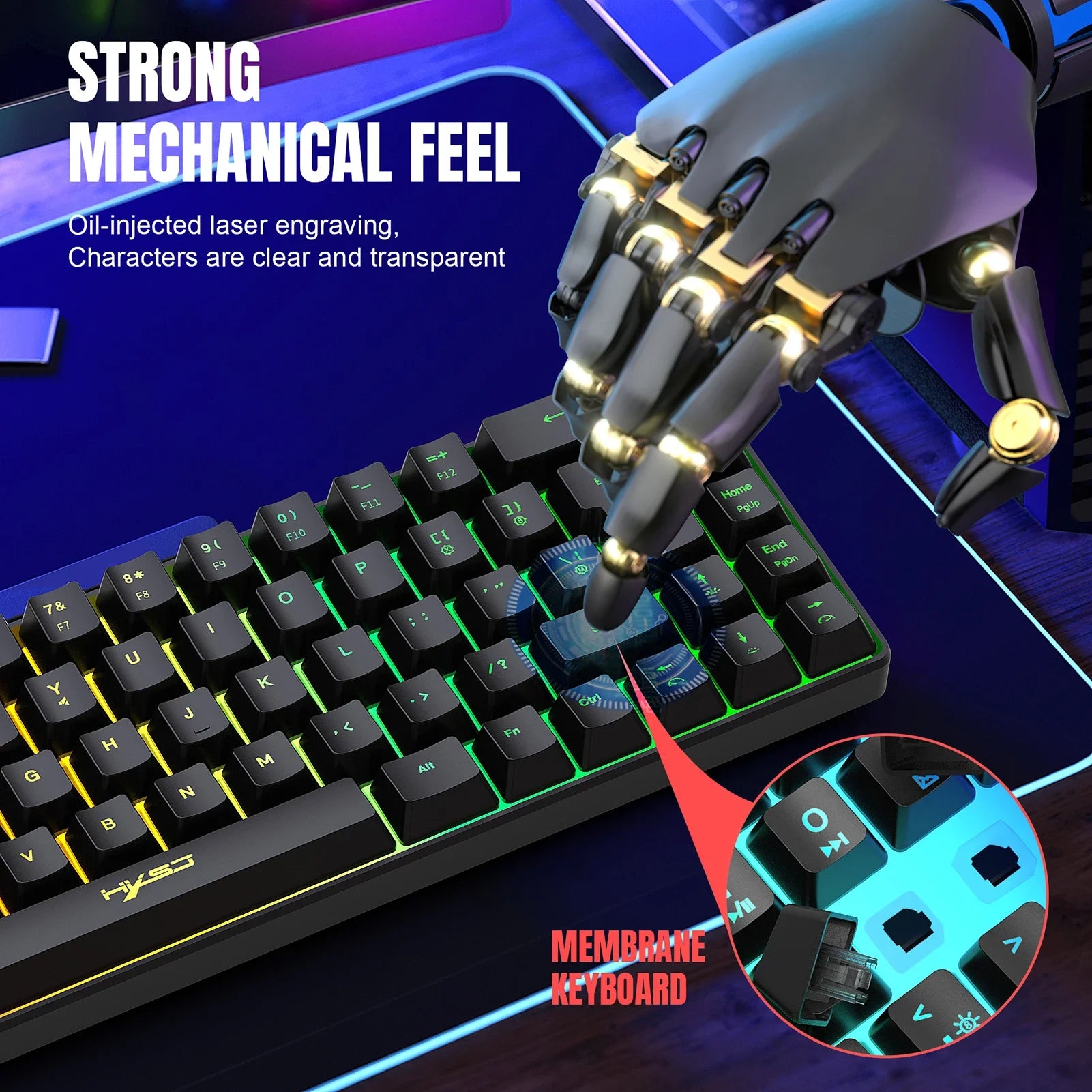 HXSJ V200 Wired RGB Streamer Keyboard - Super Tech Bargains