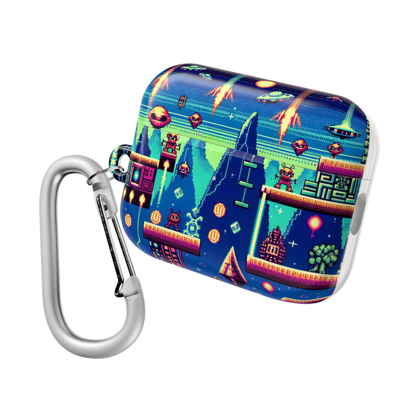 Retro Pixel Art AirPod Case - Colorful Gaming Design - Super Tech Bargains