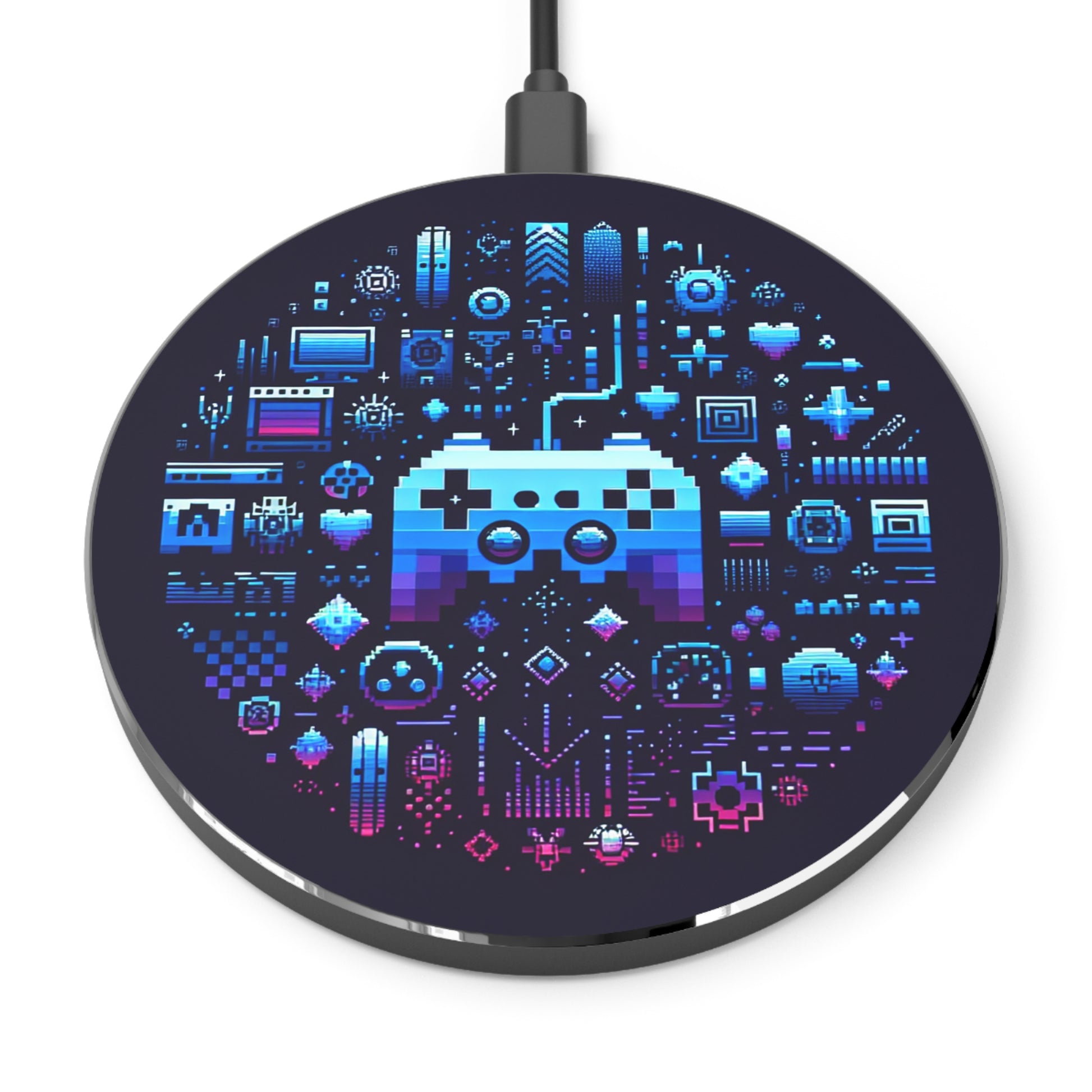 Pixelated Gaming Wireless Charger - Fast Charging Station for Gamers - Super Tech Bargains