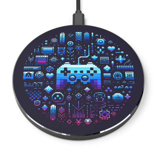 Pixelated Gaming Wireless Charger - Fast Charging Station for Gamers - Super Tech Bargains