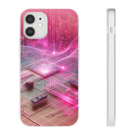 Futuristic Pink Circuit Flexi Case for Tech Enthusiasts - Super Tech Bargains
