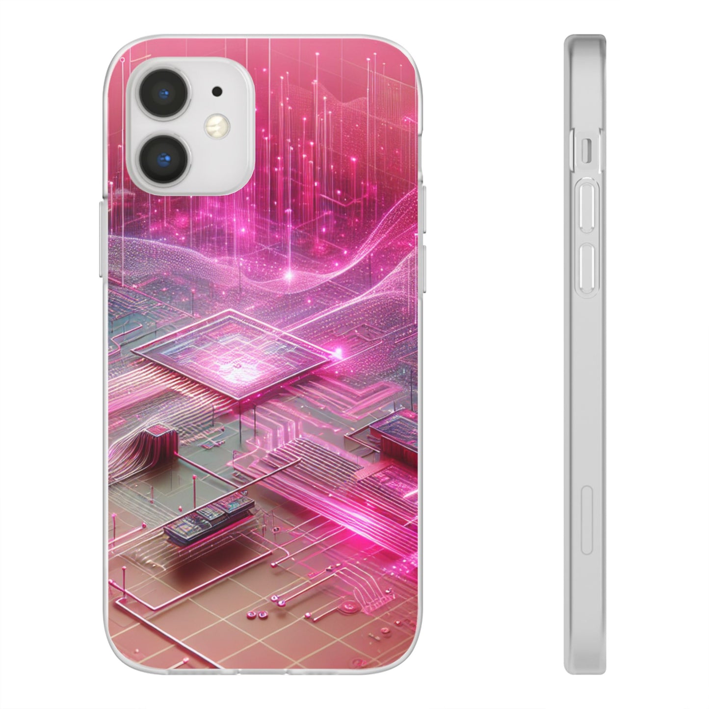 Futuristic Pink Circuit Flexi Case for Tech Enthusiasts - Super Tech Bargains