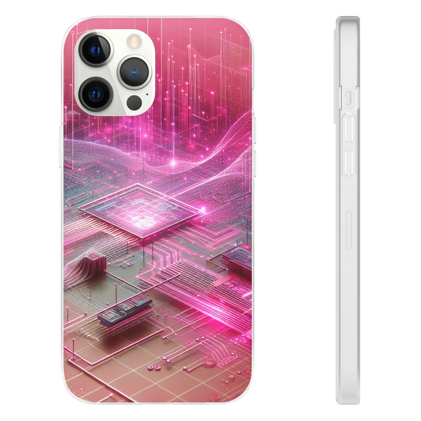 Futuristic Pink Circuit Flexi Case for Tech Enthusiasts - Super Tech Bargains