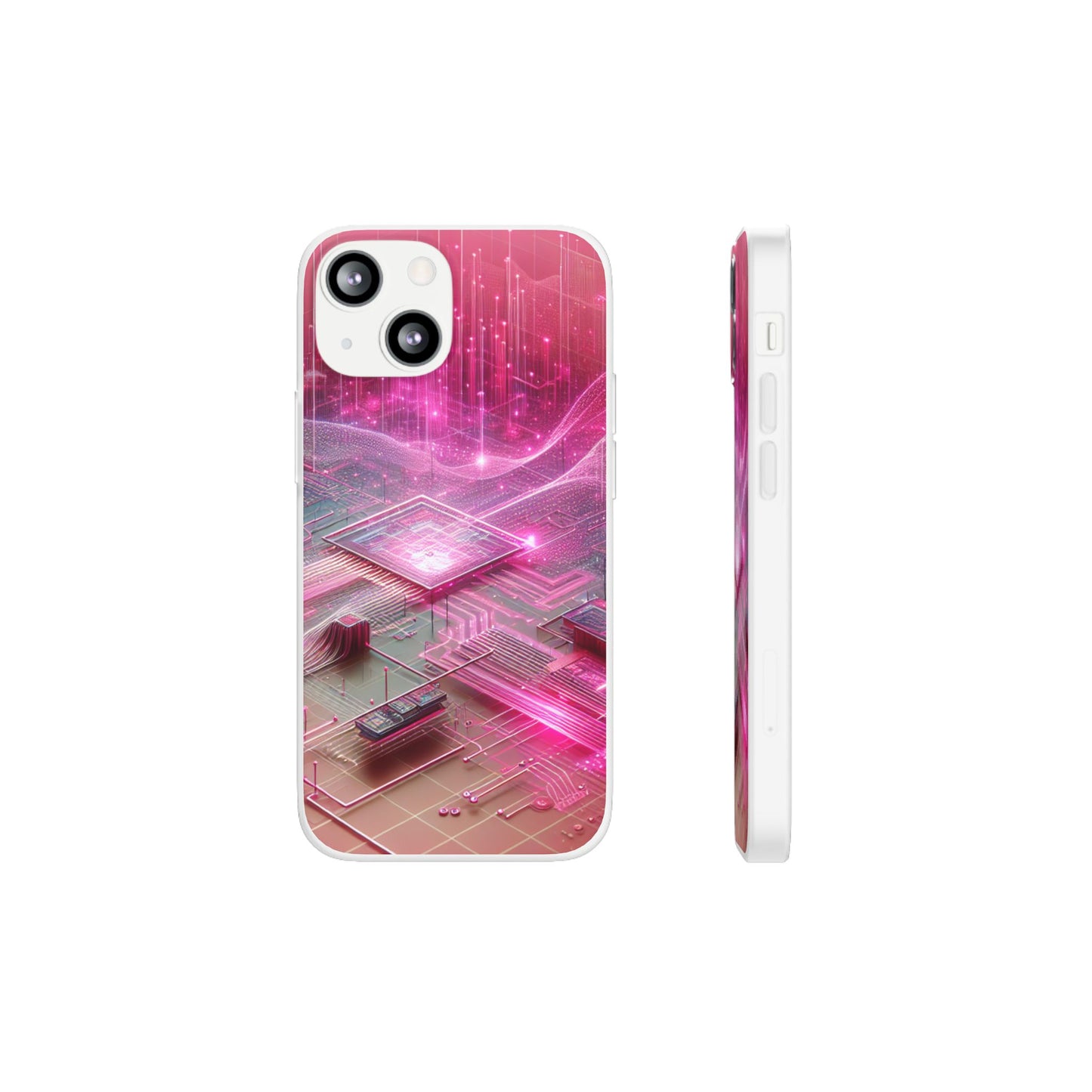 Futuristic Pink Circuit Flexi Case for Tech Enthusiasts - Super Tech Bargains